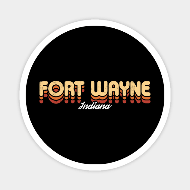 Retro Fort Wayne Indiana Magnet by rojakdesigns